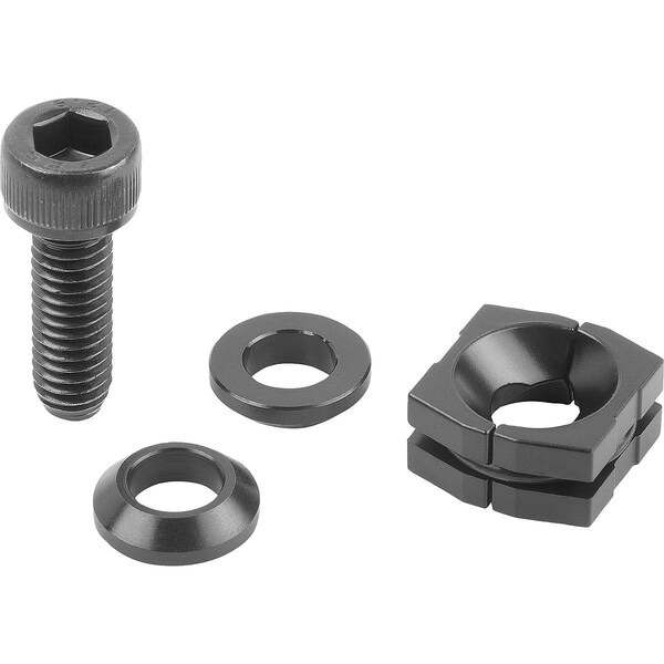 Wedge Clamp Smooth, Form:B W. Sckt. Head Screw D=M05X16, L=9, 6, Steel Hardened And Black Oxid Fi